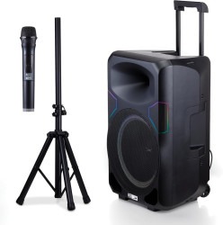 71dILeGnpSL. AC SL1500 1767579206 15" LED Party Speaker with Microphone and stand