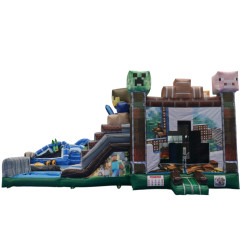 Pixel20Adventure20Minecraft20Water20Slide20Creeper20Steve20 5 Pixel Adventure Dual Lane Wet/Dry Combo