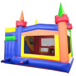 Retro Castle Single Lane Wet/Dry Combo inflatable bounce house water slide modular rainbow4 1767370904 Retro Castle Single Lane Wet/Dry Combo