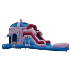 Tea20Party20tea20pot20white20cat20Wet20Dry20bounce20house 3 Tea Party Single Lane Wet/Dry Combo