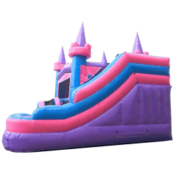 inflatable bounce house water slide modular pink3 1767370780 Pink Castle Single Lane Wet/Dry Combo