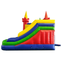 inflatable bounce house water slide modular rainbow5 1767370904 Retro Castle Single Lane Wet/Dry Combo