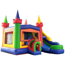 inflatable bounce house water slide modular rainbow6 1767370903 Retro Castle Single Lane Wet/Dry Combo